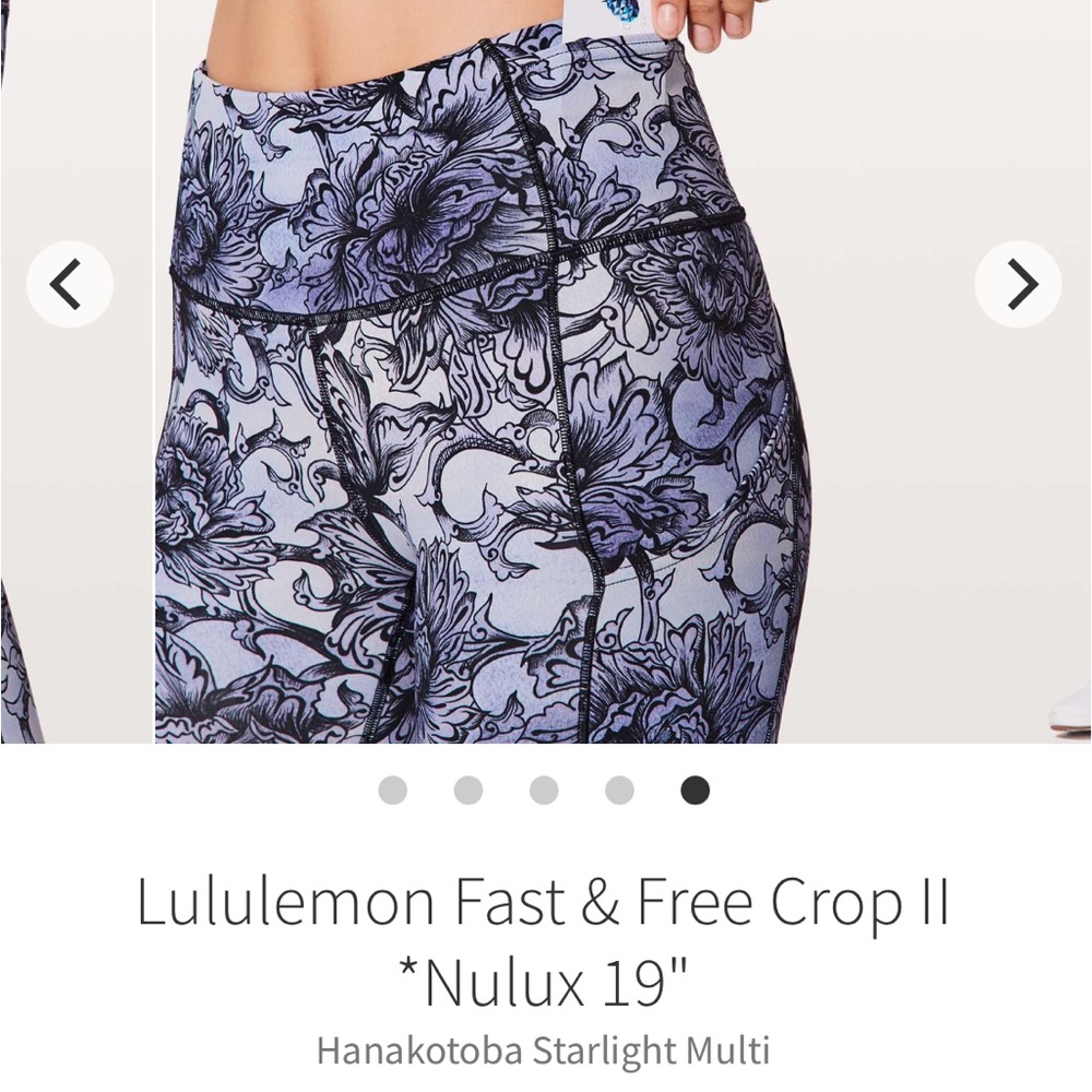 lululemon Fast & Free Crop 19”  Starlight Multi